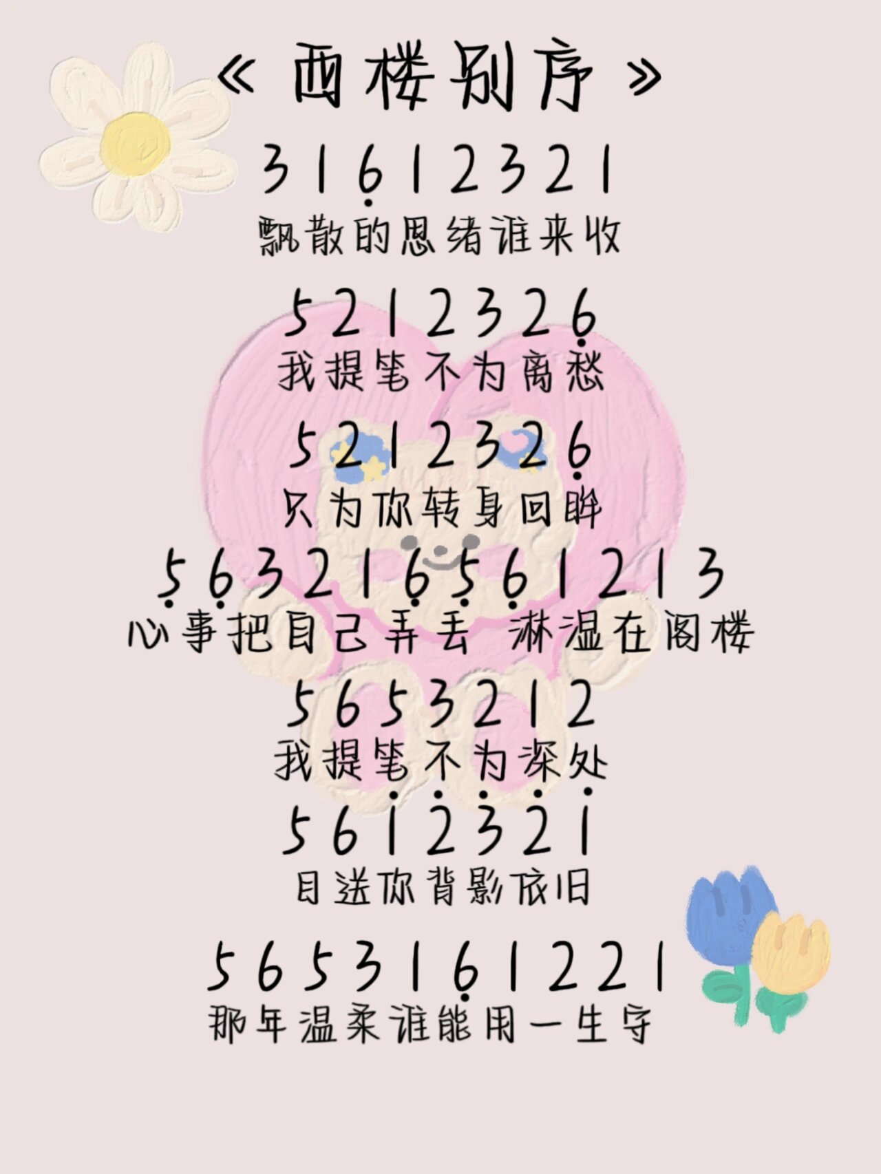 《盗将行》《西楼别序》《征服》简谱