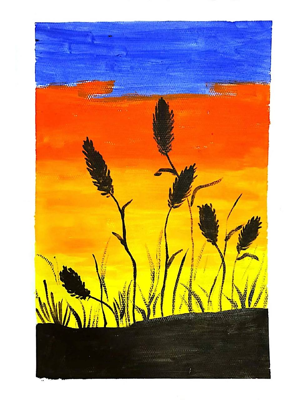 《星空水粉画合集》-教案 打卡76张画 《星空》儿童创意画水粉画星空