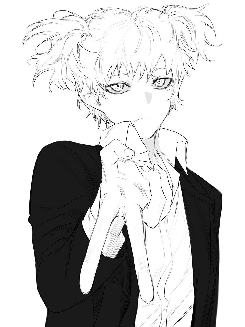 流畅干净的男生线稿临摹素材!