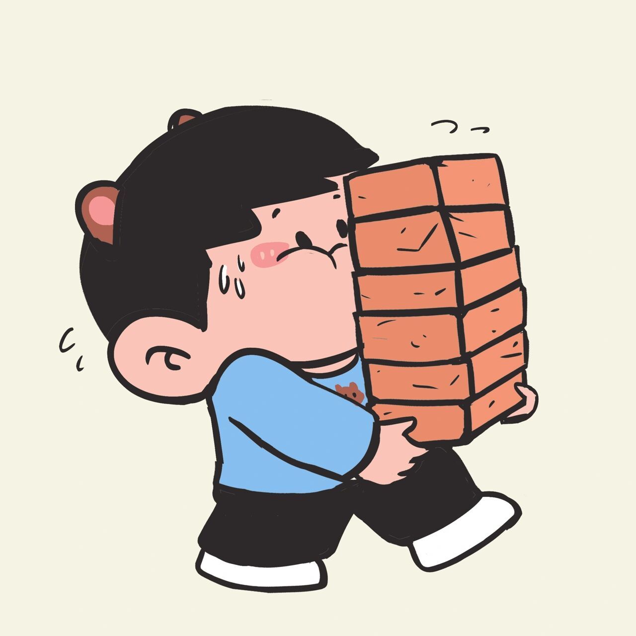 原创|可爱情侣头像壁纸|搬砖 你也搬 我也搬 明天我就变大款 你也搬