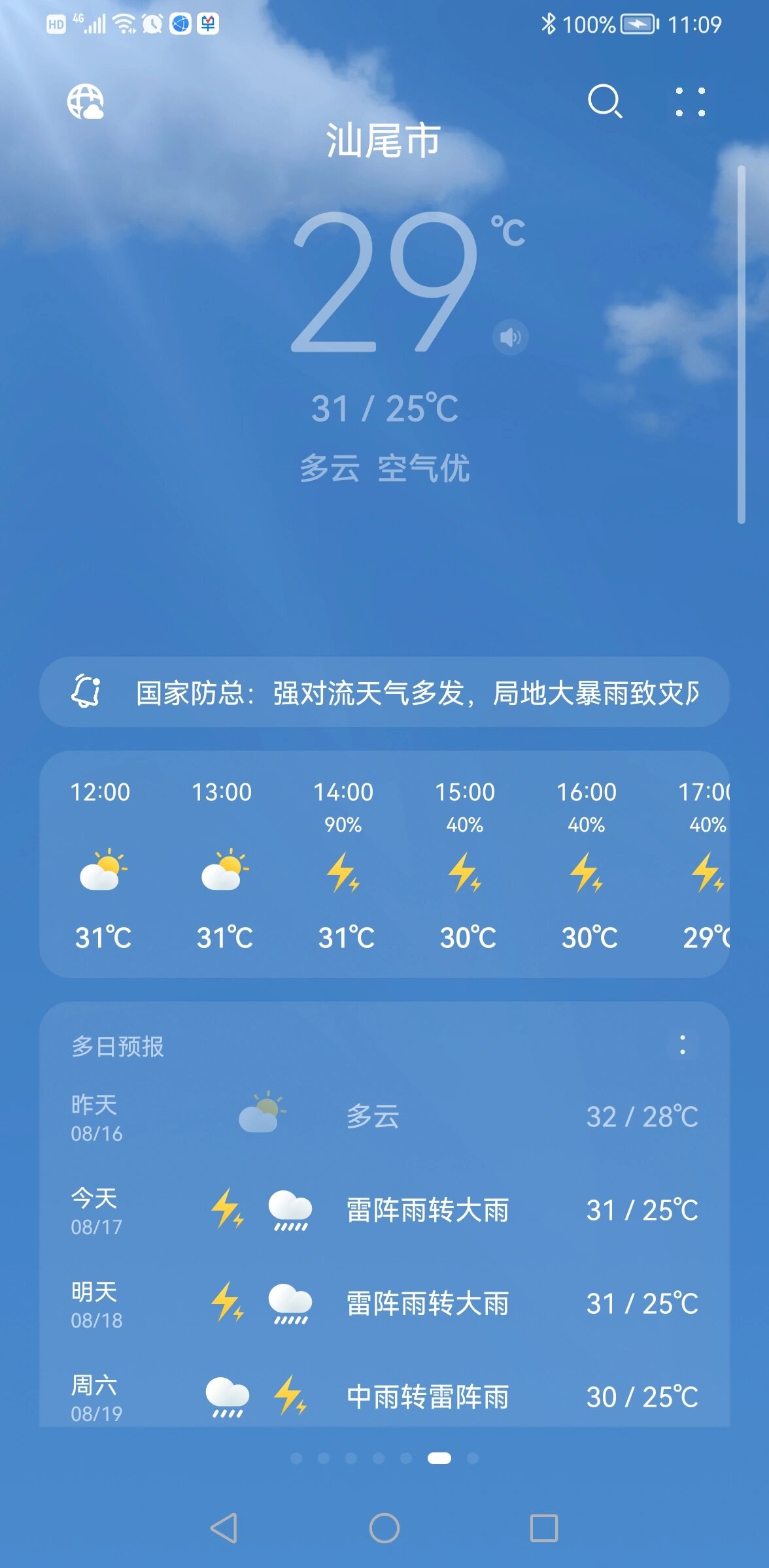 天气预报汕尾