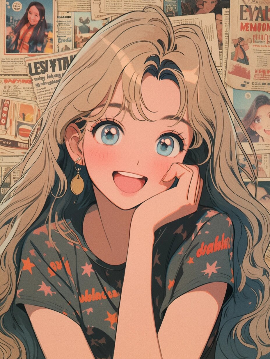 复古旧漫港风美女头像