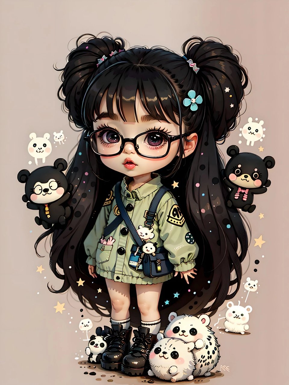 ai绘画超可爱的q版人物插图适合做壁纸手办