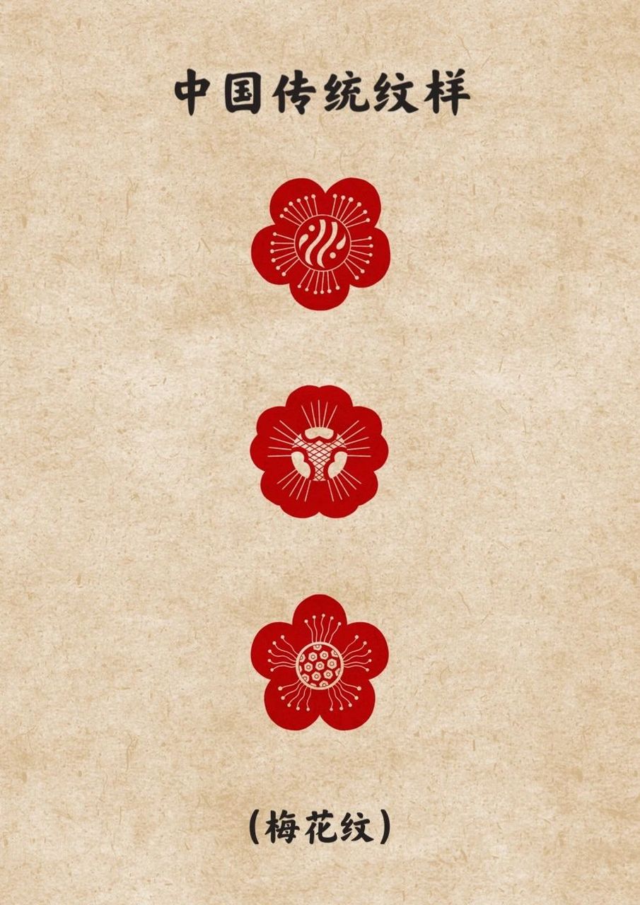 中国传统纹样 明代织锦 梅花纹