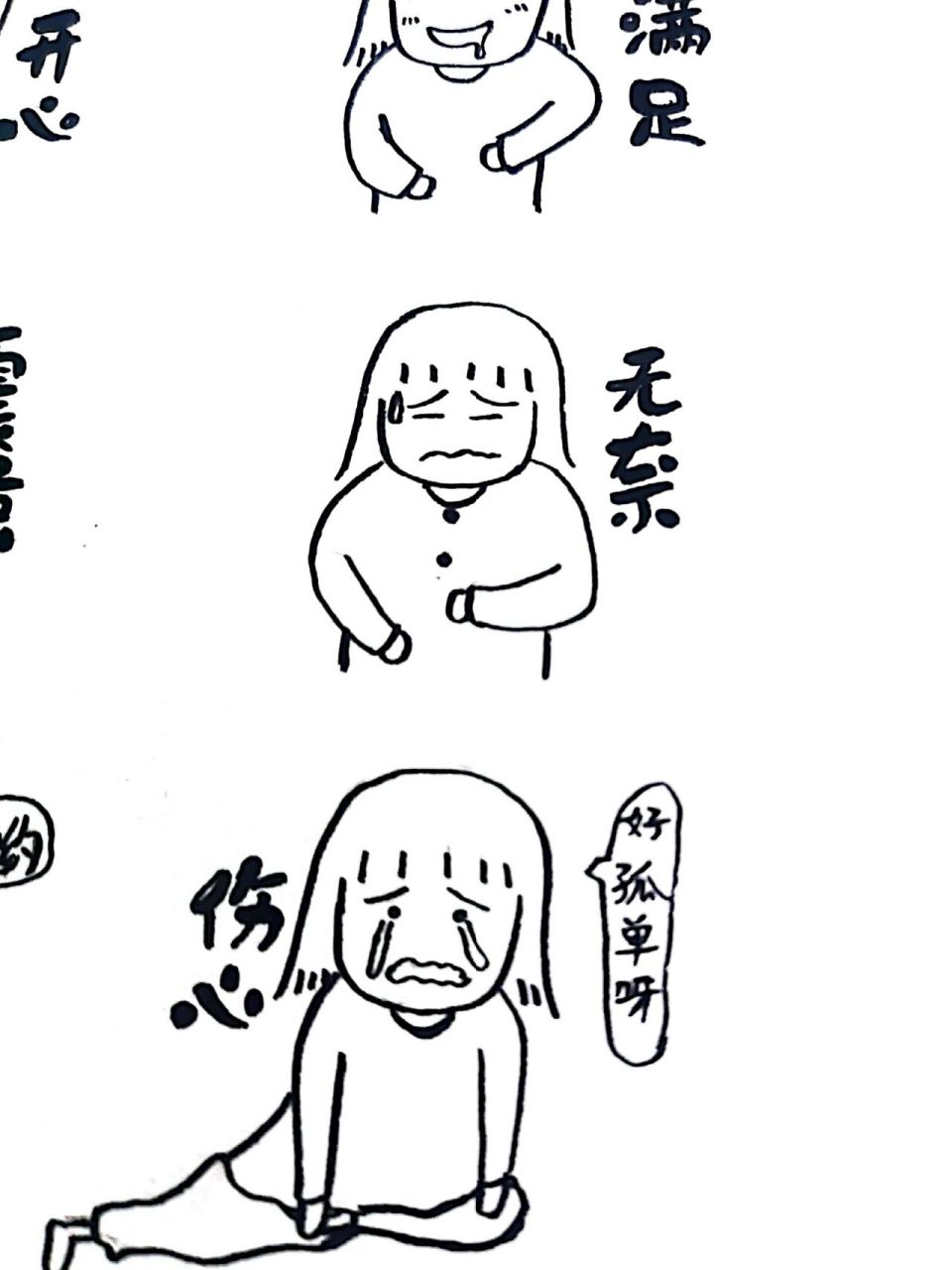 零基础简笔画   |小人物的情绪篇 今日份的主题"日常生活中的小情绪"