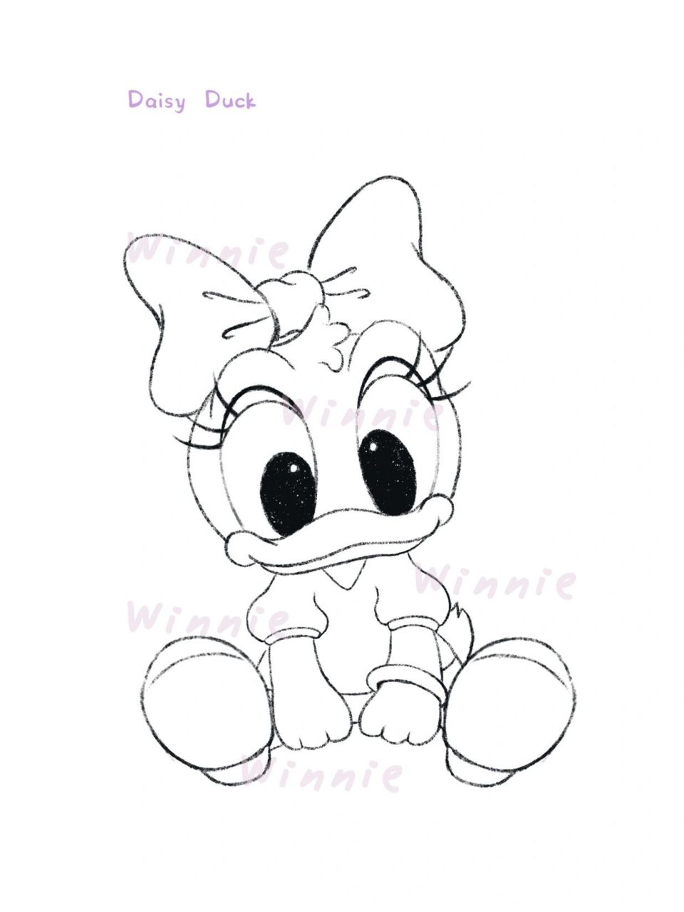 【手绘彩铅迪士尼】黛丝/附线稿 老规矩:完整绘画过程视频在主页的