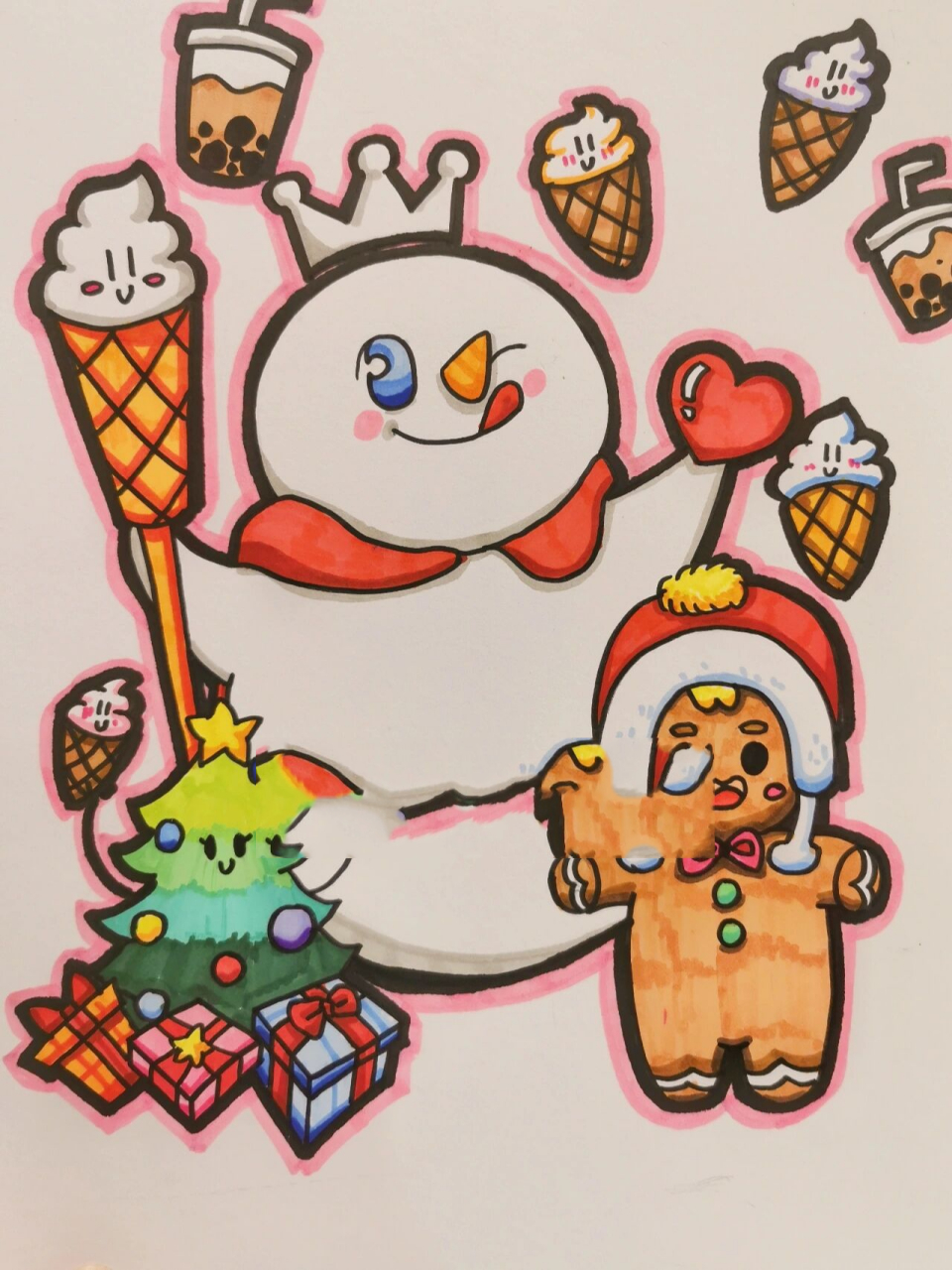 儿童画——蜜雪冰城 你爱我,我爱你,蜜雪冰城甜蜜蜜,最近被蜜雪冰城