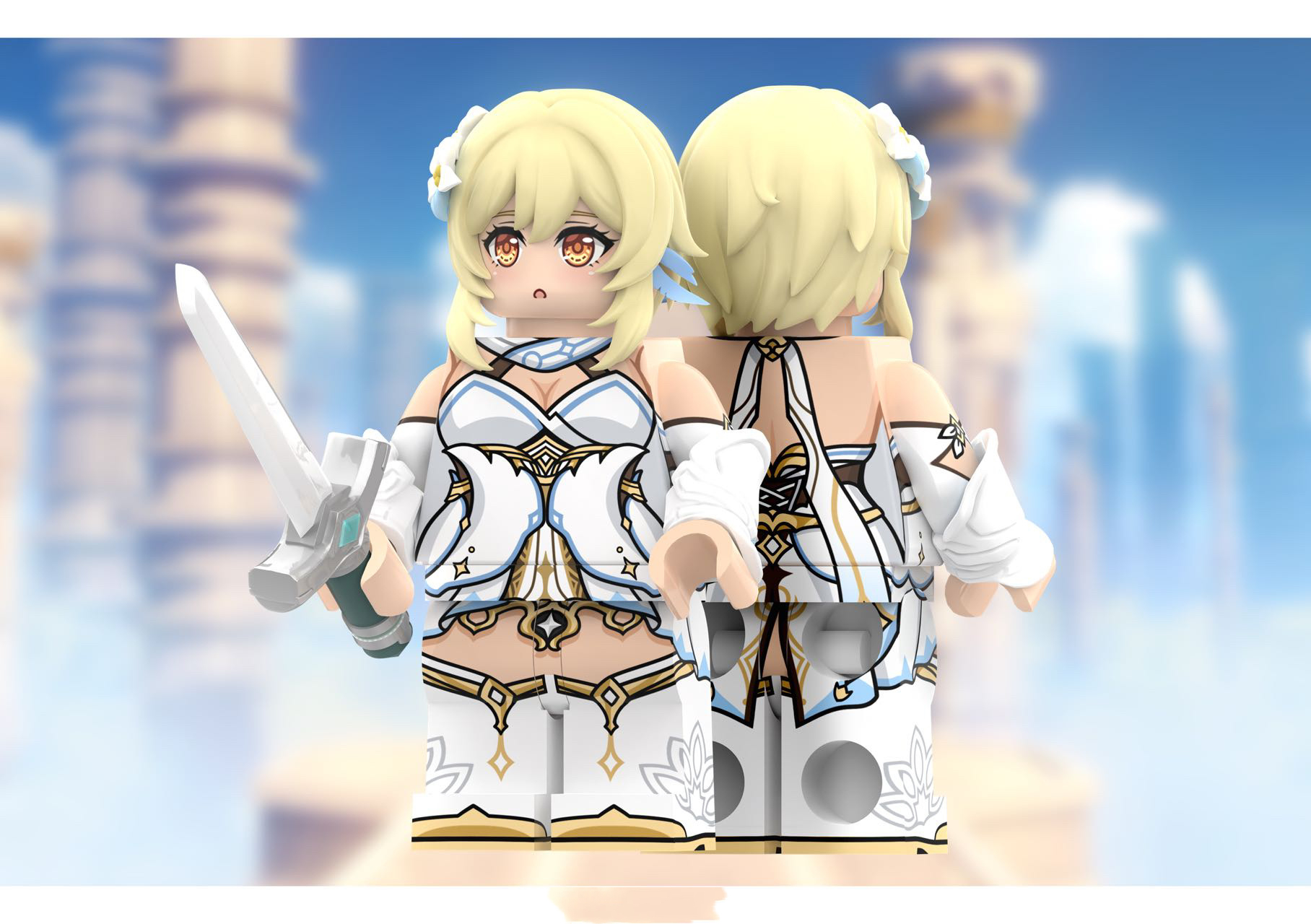 荧 乐高第三方人仔-原神 荧 mao hanabi新品