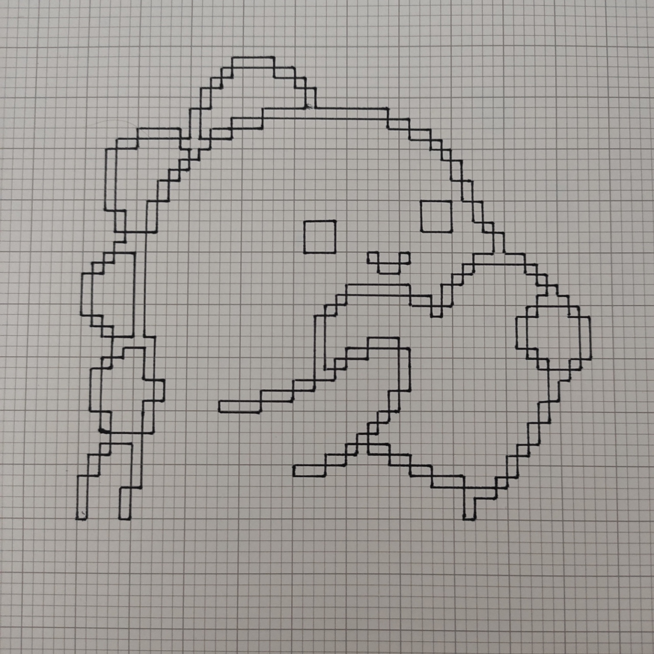 像素画 每日一像素---小恐龙 	 48×44(2mm格子)