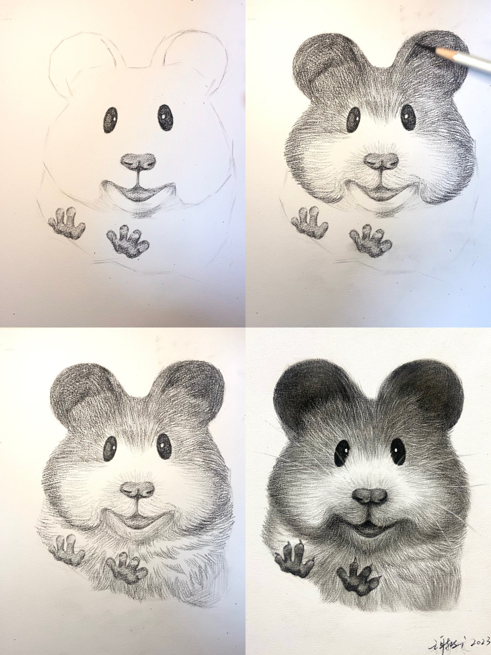 素描动物教学(杰瑞篇)附详细过程图 这个表情包大家用过吗?