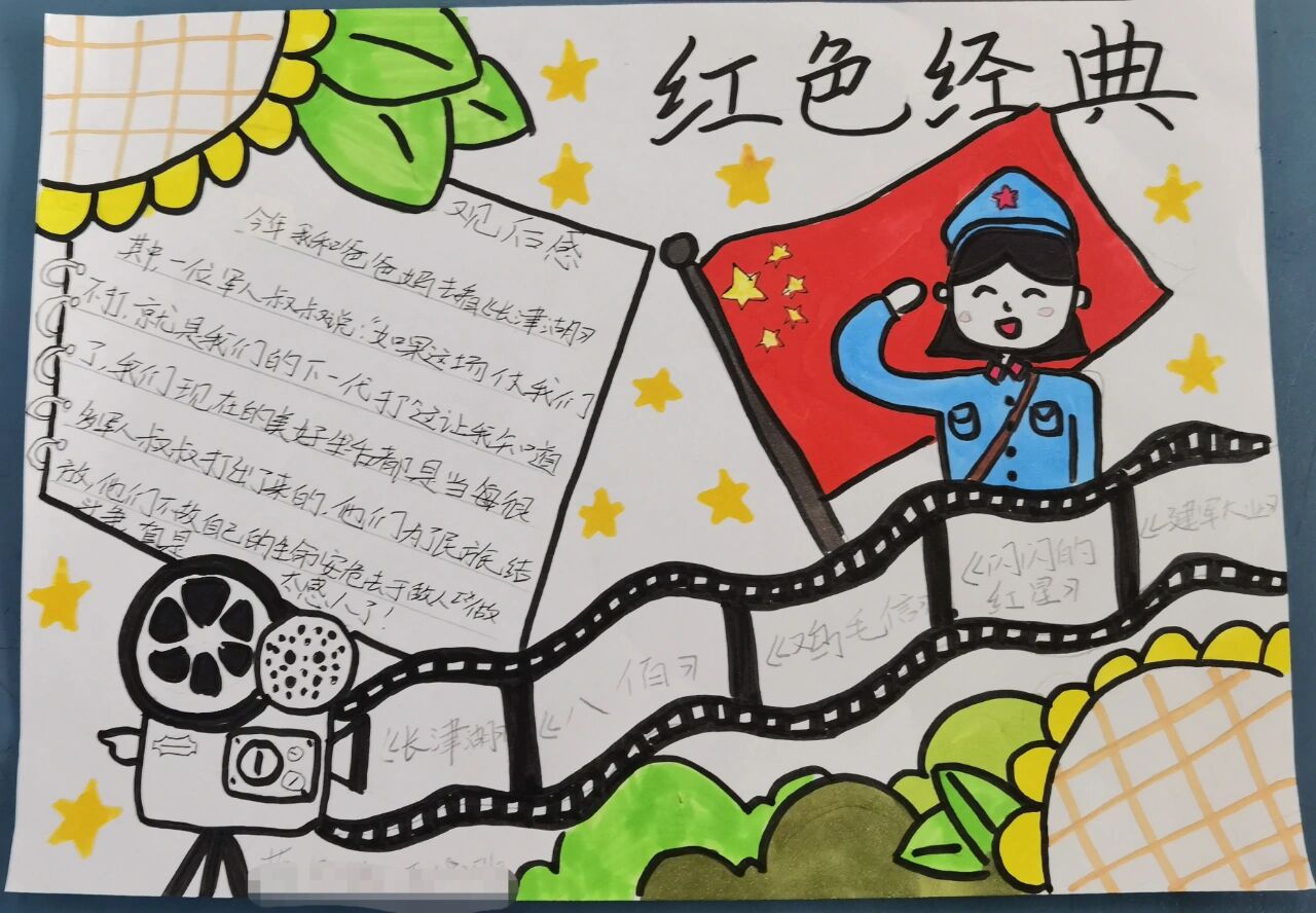 红色电影 手抄报