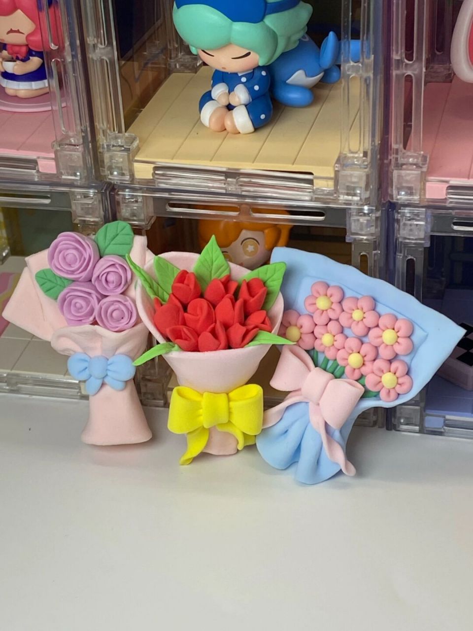 鲜花98花束超轻粘土教程 [偷笑]花花果然还是最喜欢捏的 #超轻粘土