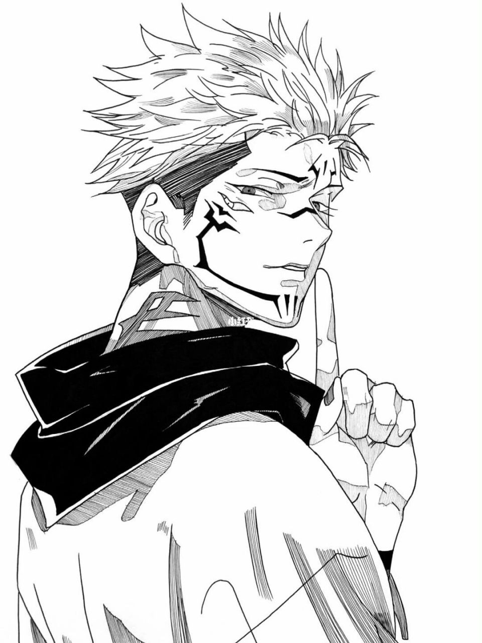 咒术回战 两面宿傩 绘画96 封校后的日常 除了上课 看番就是画画