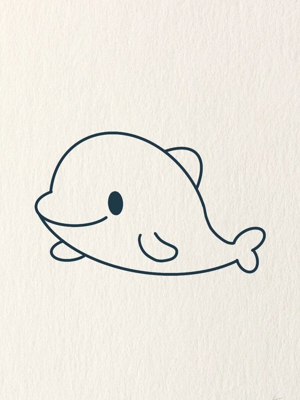 简笔画教程|可爱小海豚