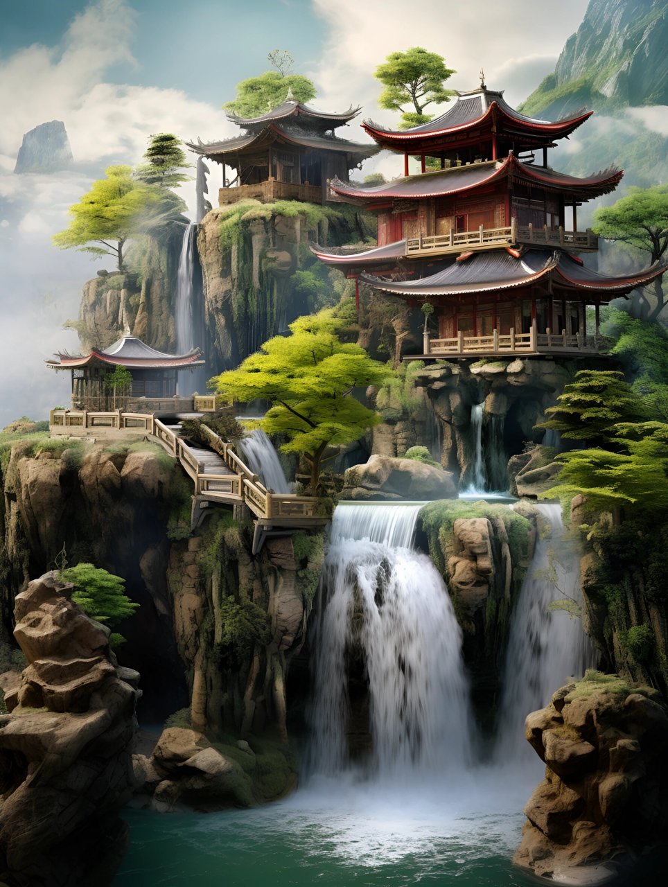 山水楼阁效果图