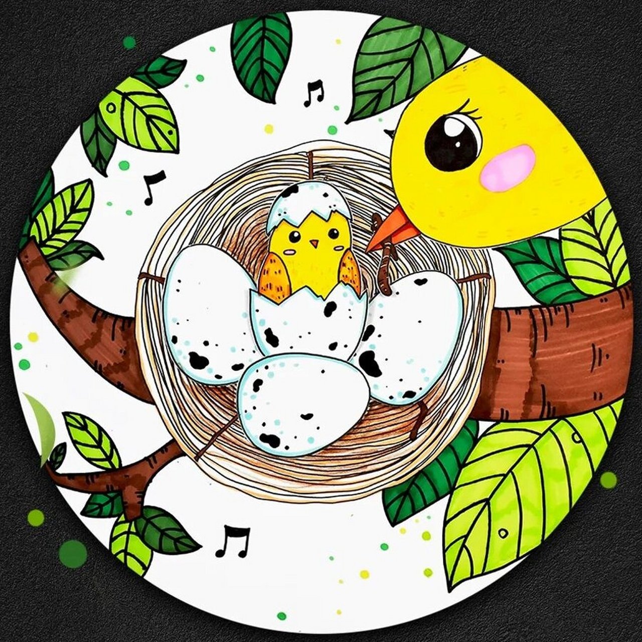 儿童画ppt课程|温暖的鸟窝 来来回回,来来回回,鸟窝终于搭建好了!