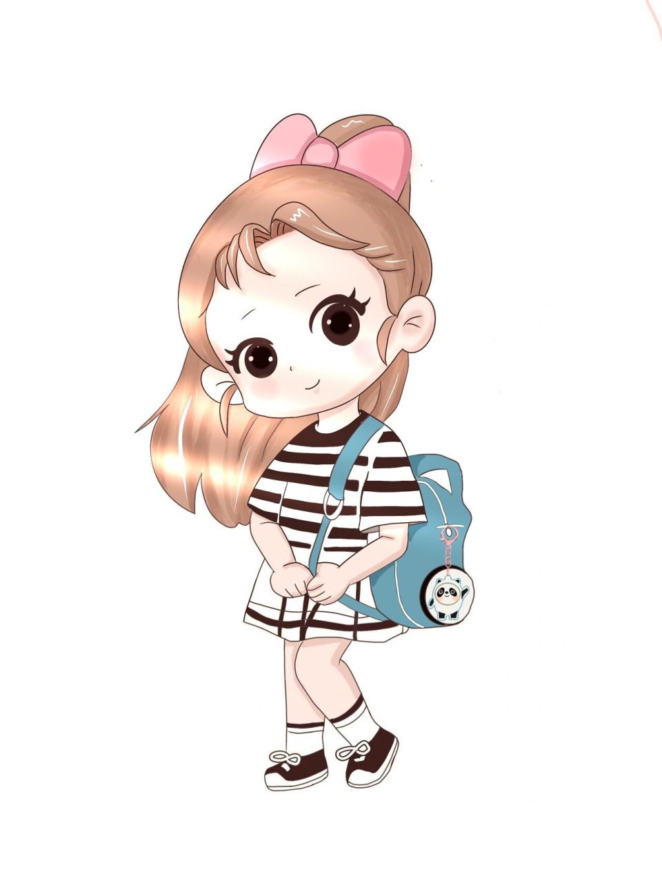 喂 !那个阳光下背书包的小女孩 看着你长大,幸苦也是一种幸福q版人物