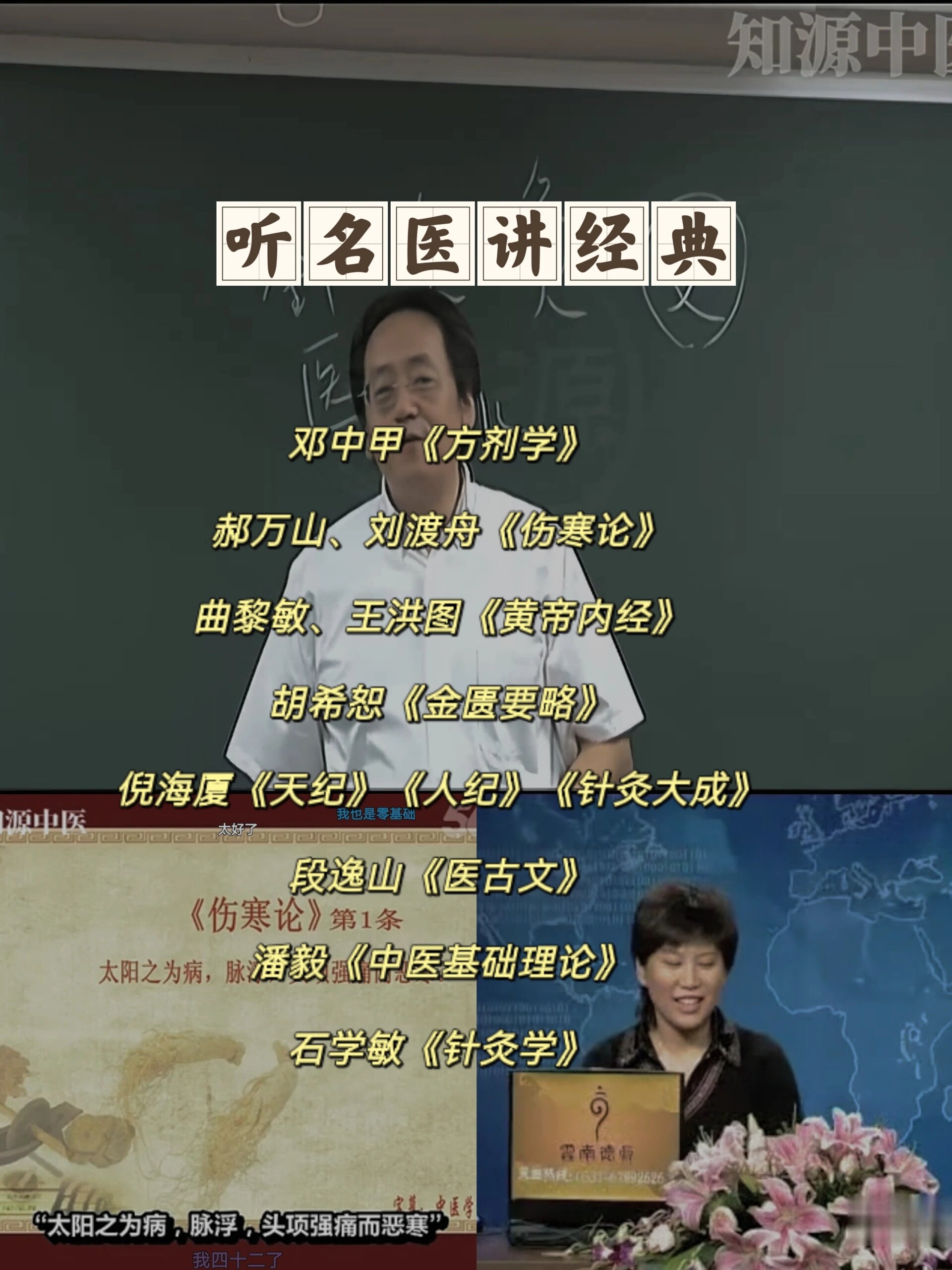 刘渡舟《伤寒论》 曲黎敏,王洪图《黄帝内经》 胡希恕《金匮要略》