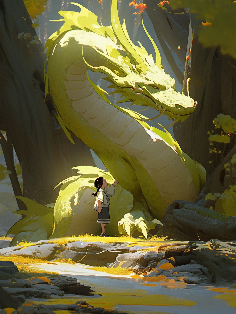 在midjourney上以【龙和小女孩】为主题做了几张图,这个ai软件实在太