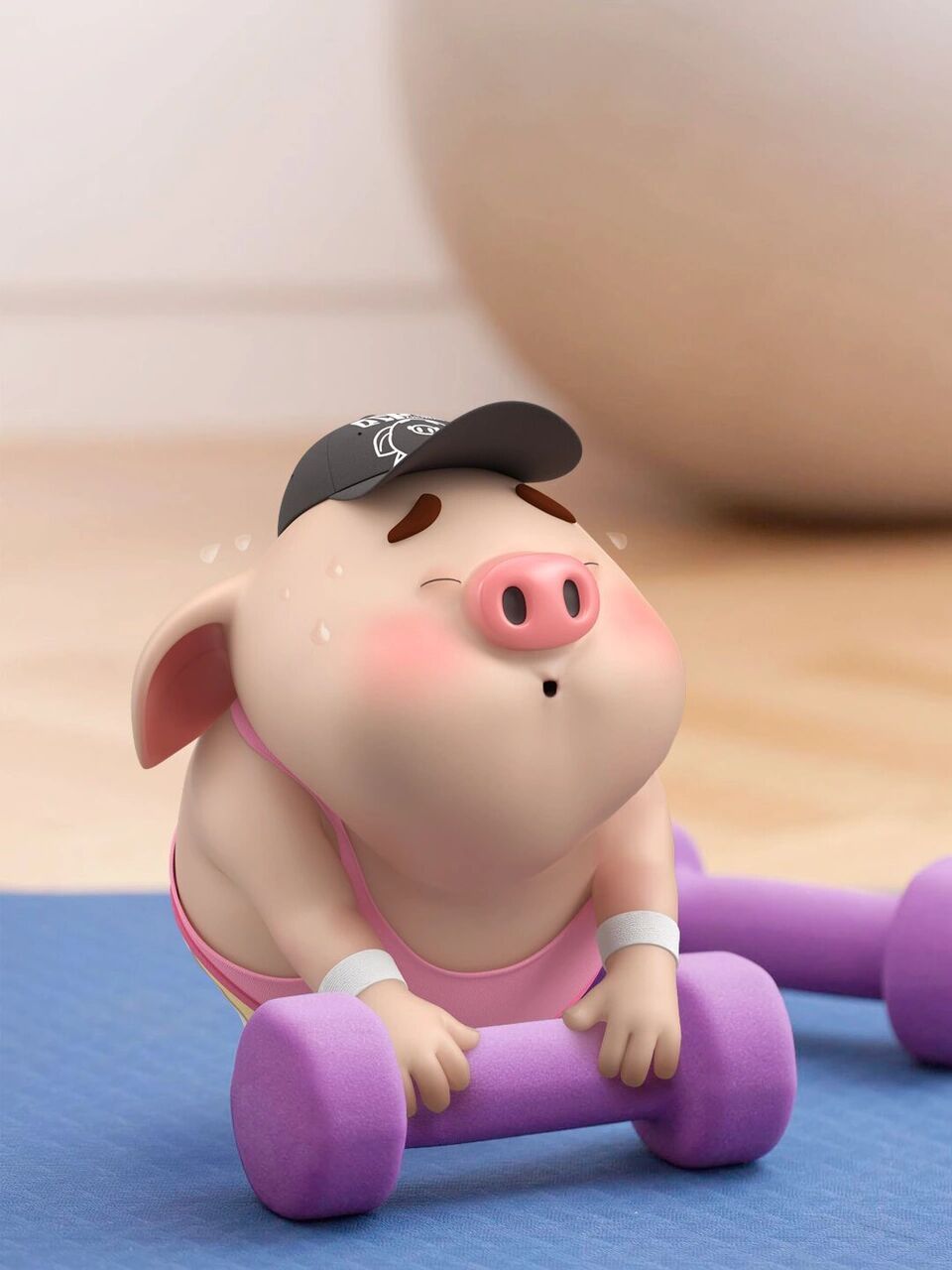 猪小屁壁纸|喜欢运动的小猪猪谁能不爱