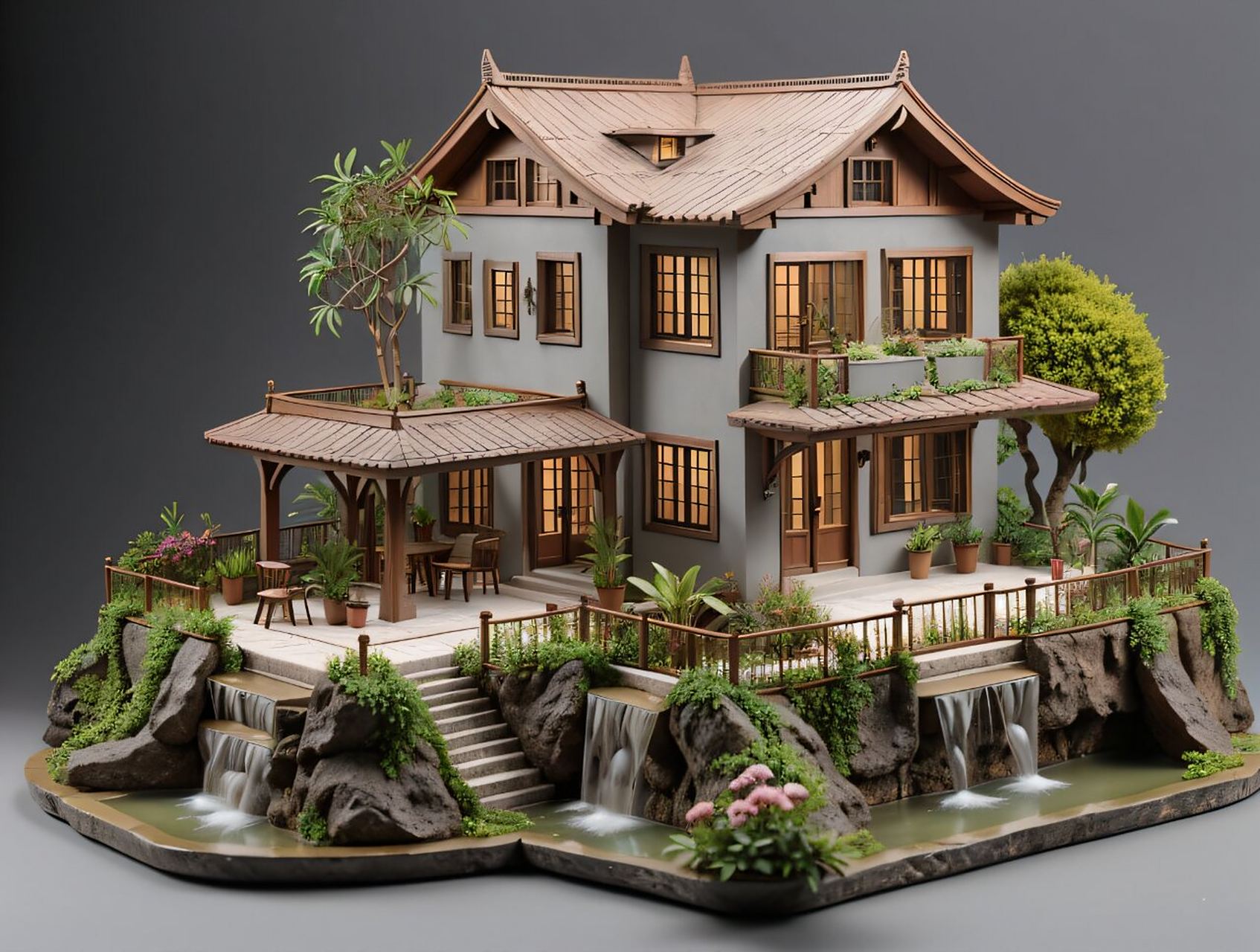 房子微缩景观模型:迷失于微世界的宁静 9092在这个喧嚣的都市中