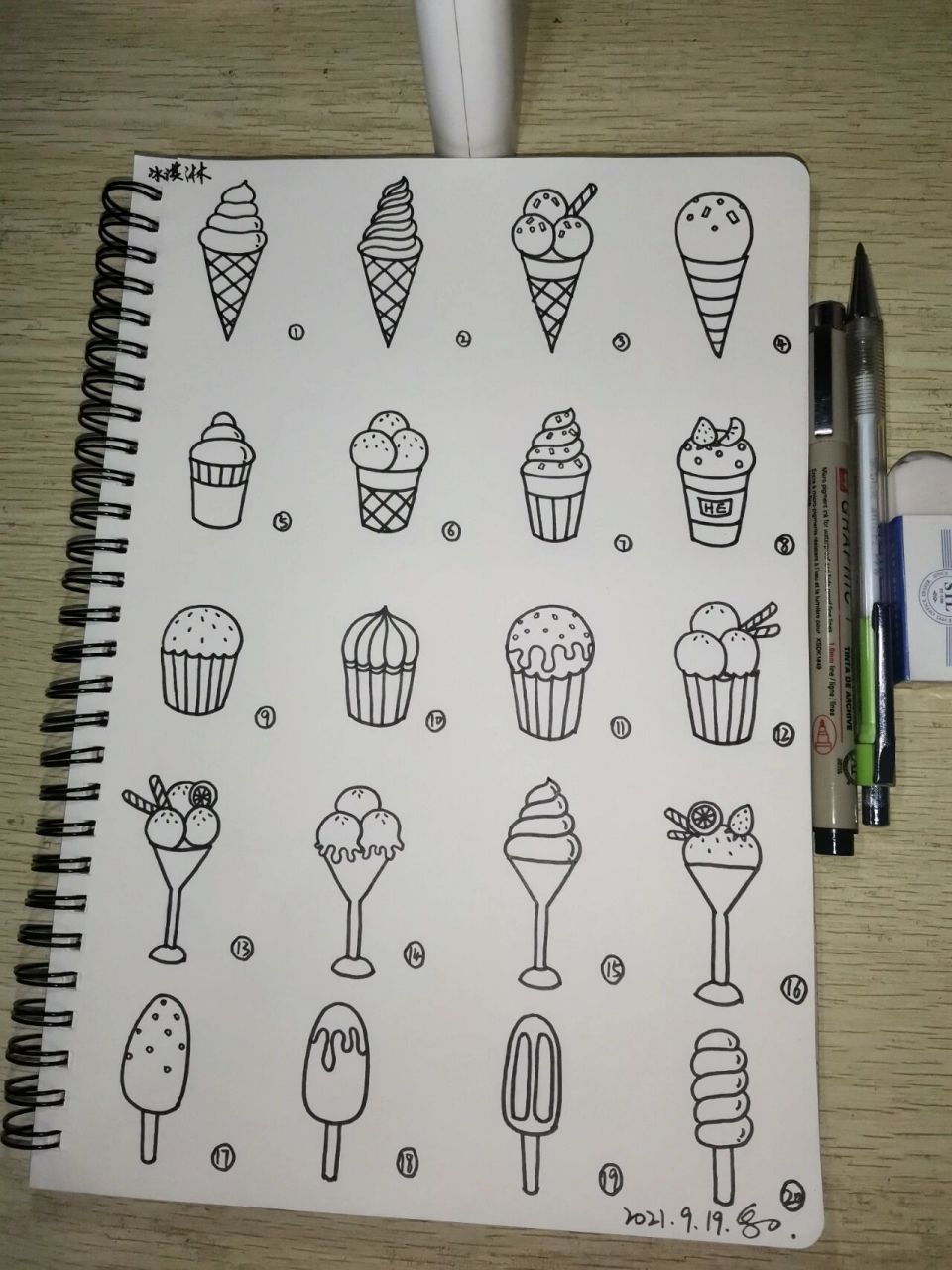 20种冰淇淋简笔画画法-原创990