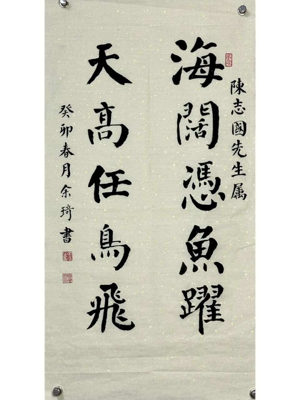 海阔凭鱼跃 天高任鸟飞! #我的书法分享