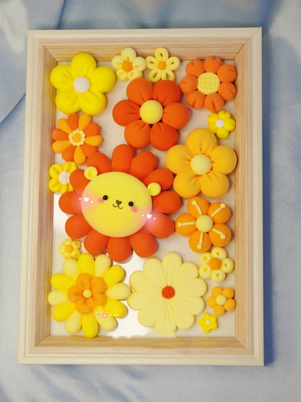 粘土相框82附教程‖简单可爱暖阳阳相框画 冬日里暖阳阳03狮子花