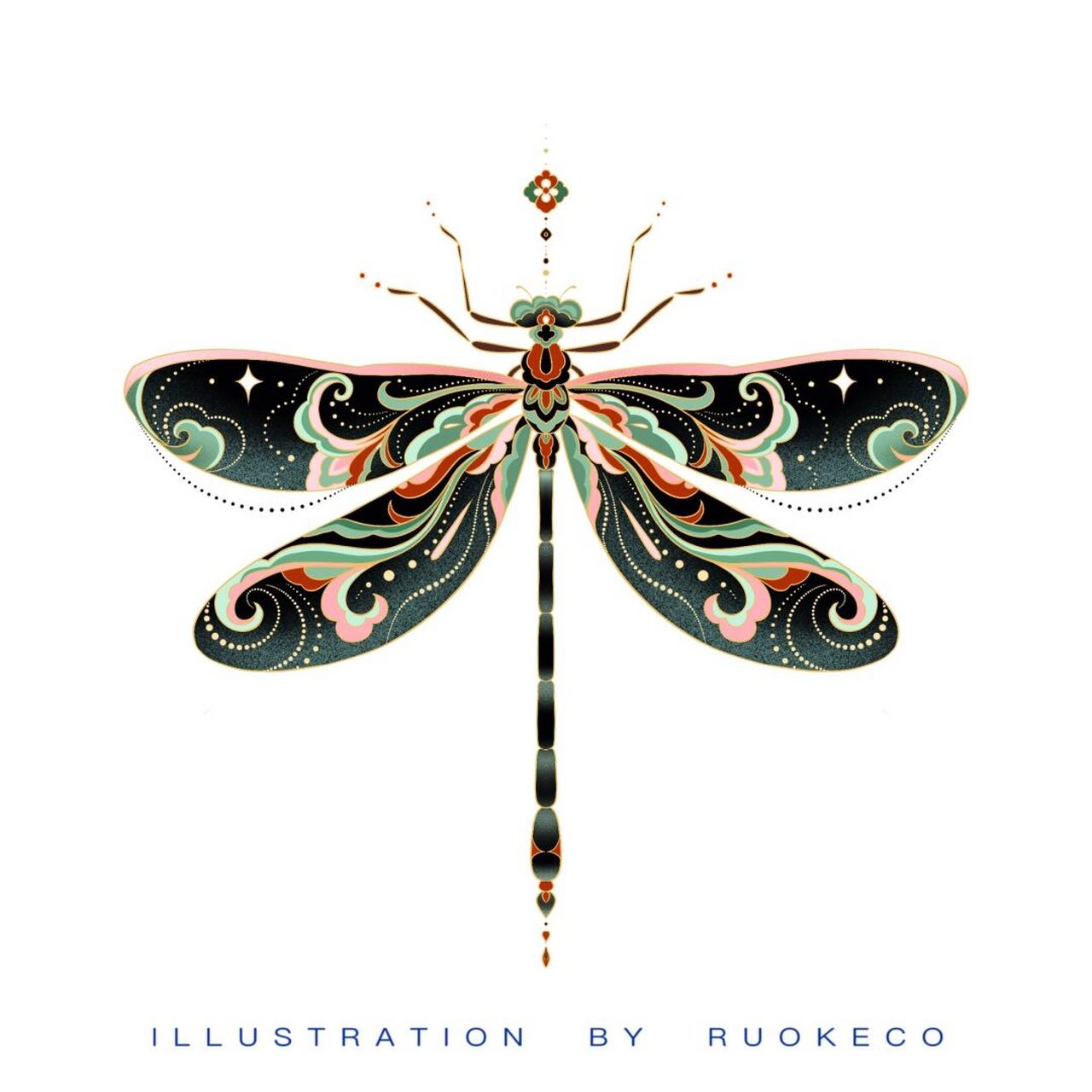 敦煌配色蜜蜂和蜻蜓 最近好爱敦煌配色呀,有机会一定要去一趟敦煌