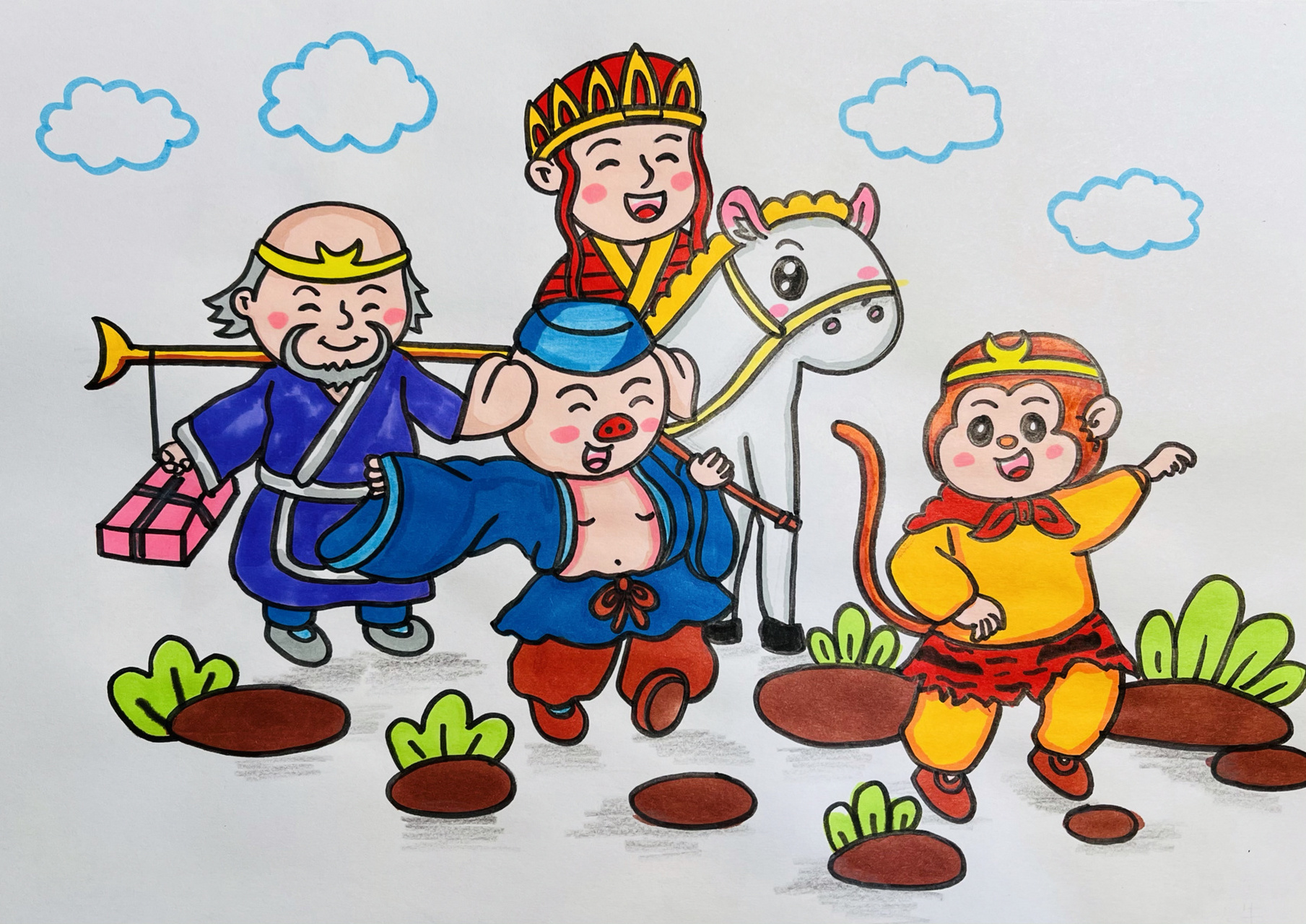 西游记主题简笔画 儿童画 西游记主题简笔画 儿童画