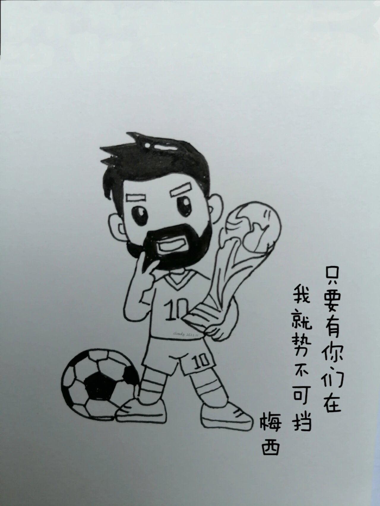 世界杯 梅西 简笔画