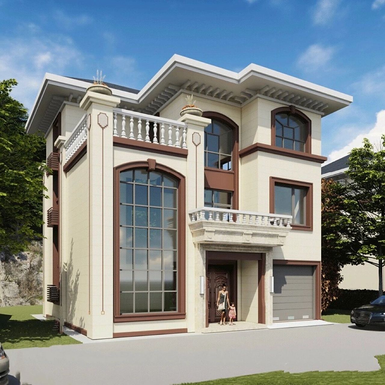 开间:10.5米 进深:10米 占地面积:100平方米 建筑面积:285.