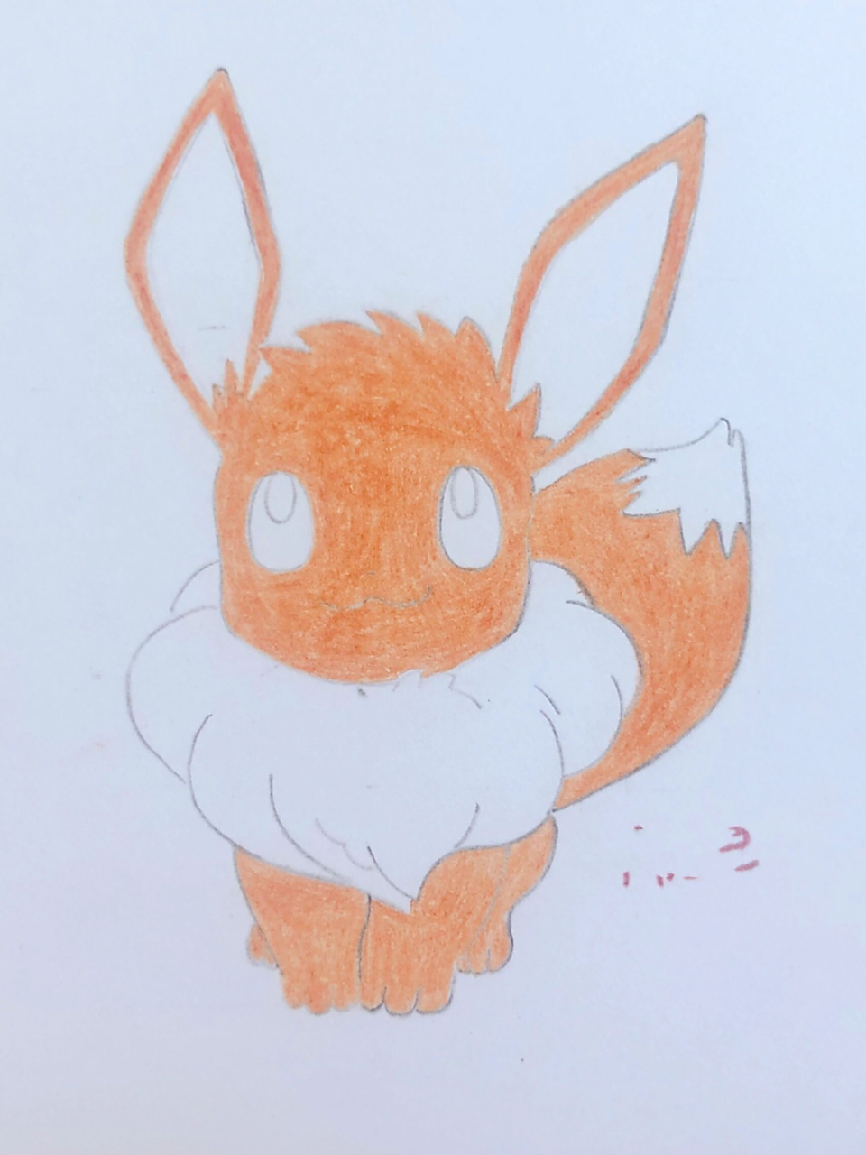 伊布简笔画 神奇宝贝,铅笔7315先画草图,画好彩铅勾线,再慢慢上色