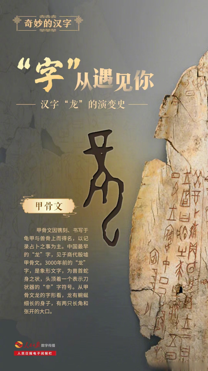 【#奇妙的汉字# | 汉字"龙"的演变史】汉字是世界上最悠久的文字之一.