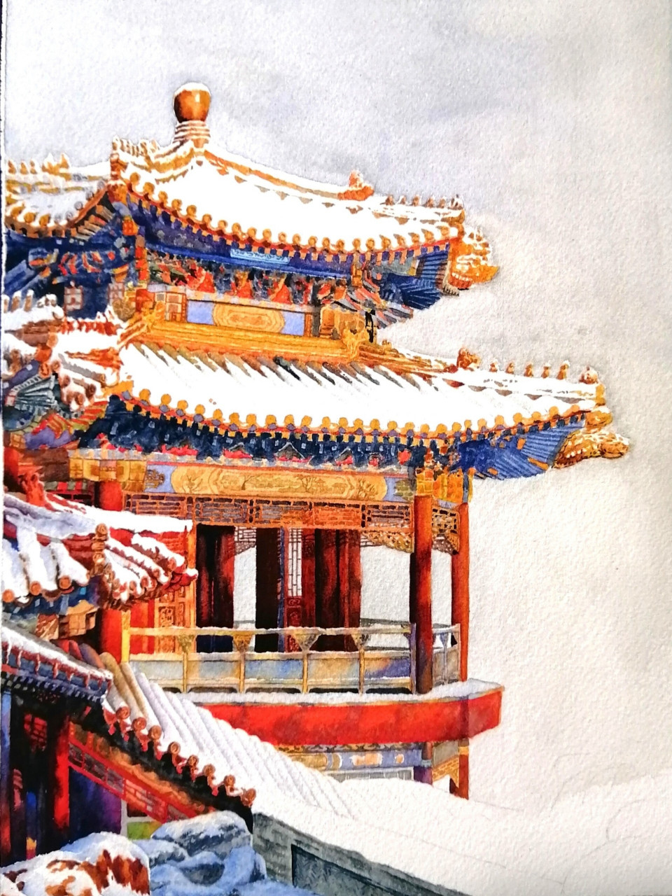 一步一步画故宫 线稿画瞎眼.