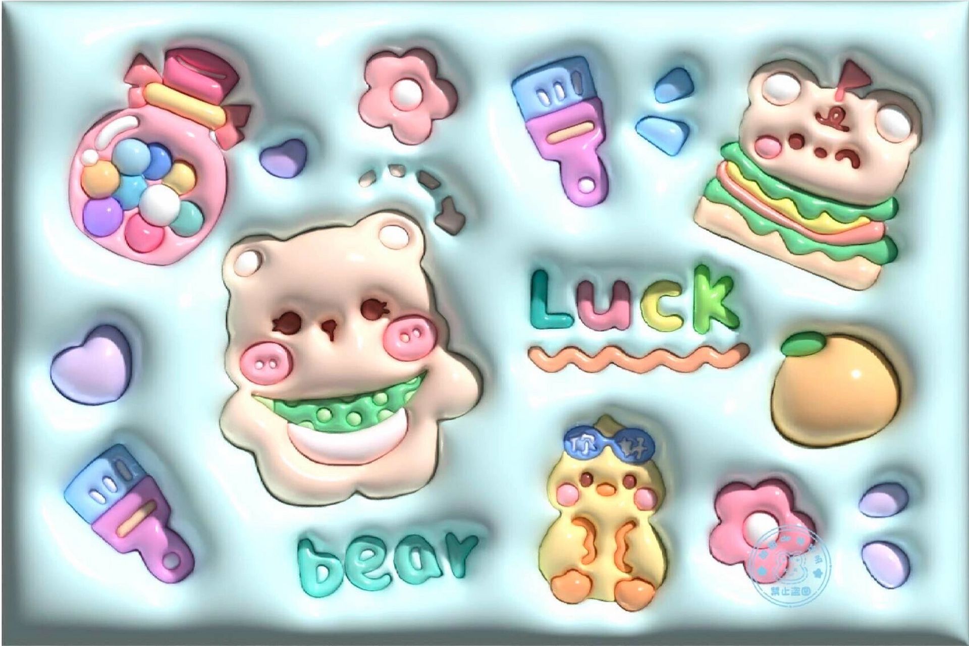 第116期:原创可爱平板膨胀壁纸