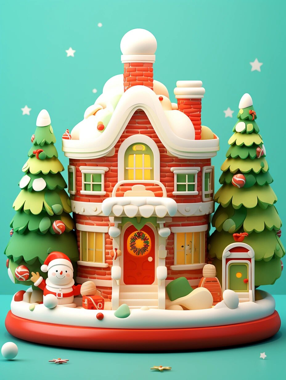 超轻粘土圣诞小屋|童话般的温馨家园 909178
