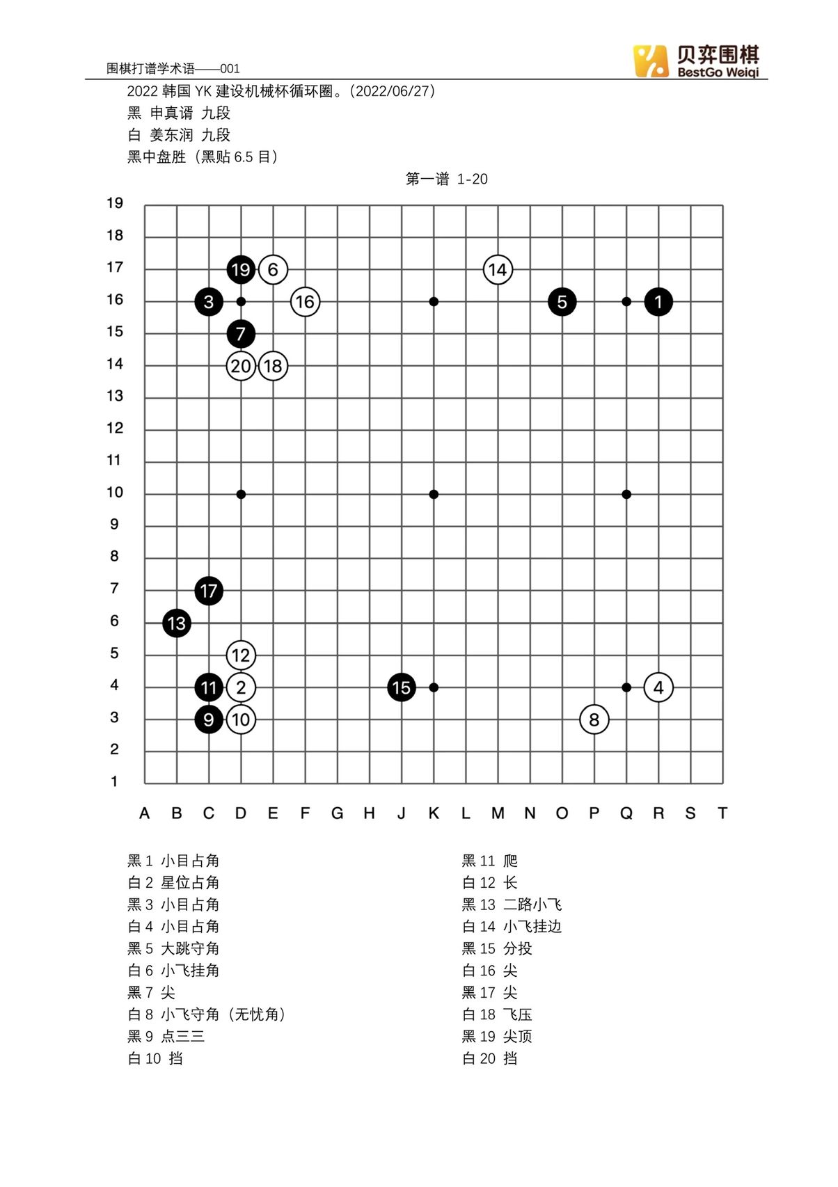 围棋棋谱文字图片