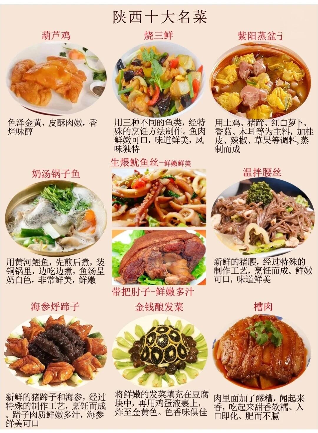 陕西十大名菜和十大小吃