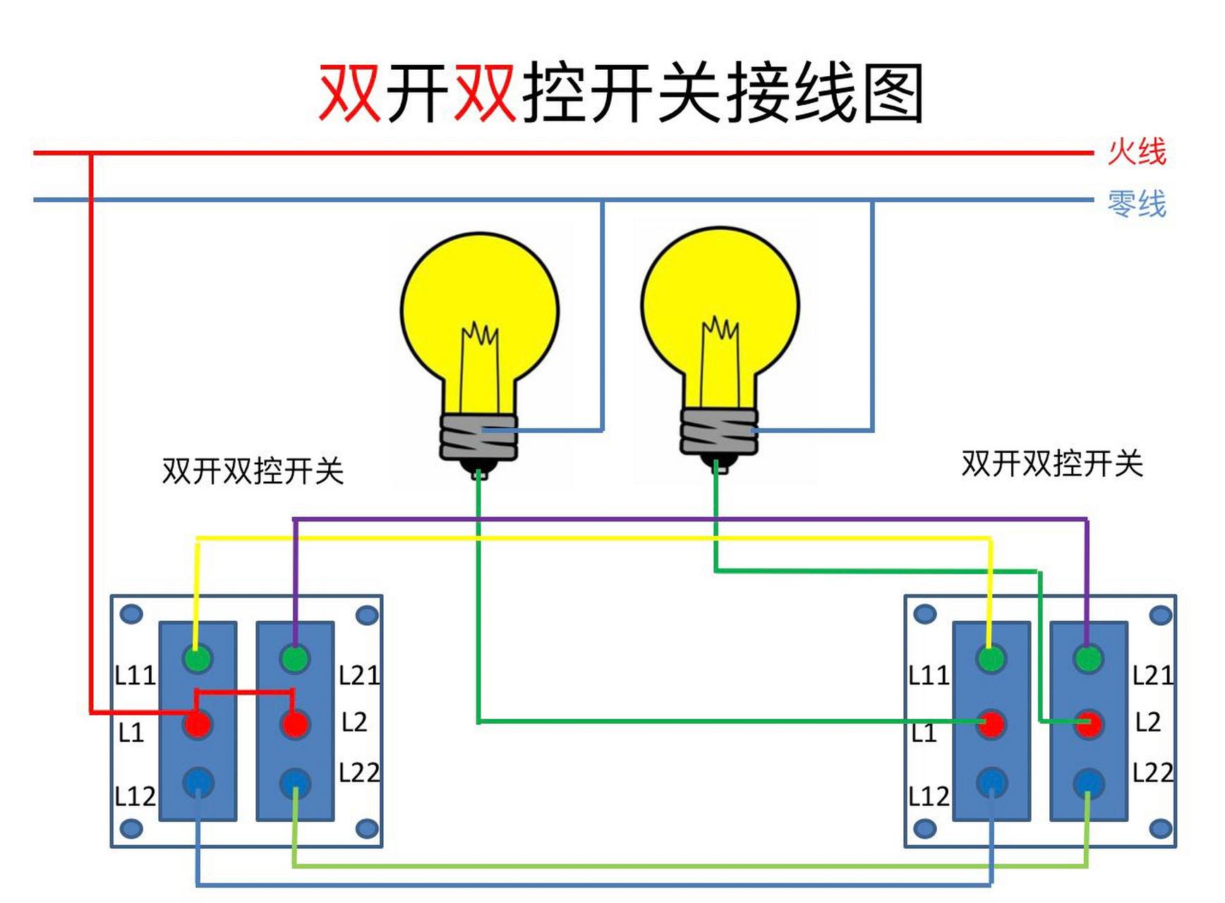 双控开关怎么接单控图片