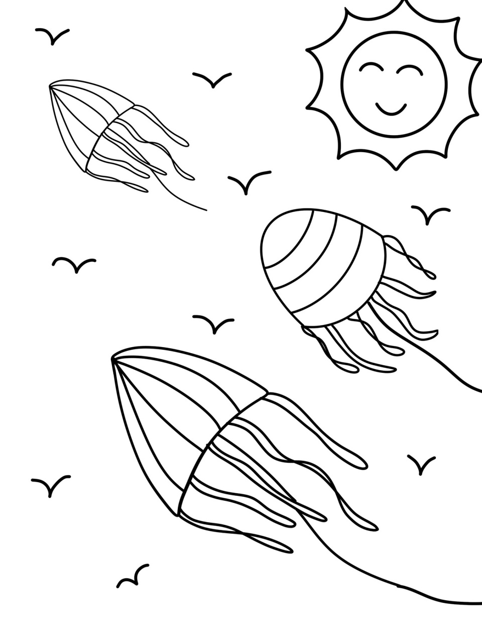 春天主题画 风筝🪁 创意画 儿童画 简笔画 有线稿#创意美术儿童画# 