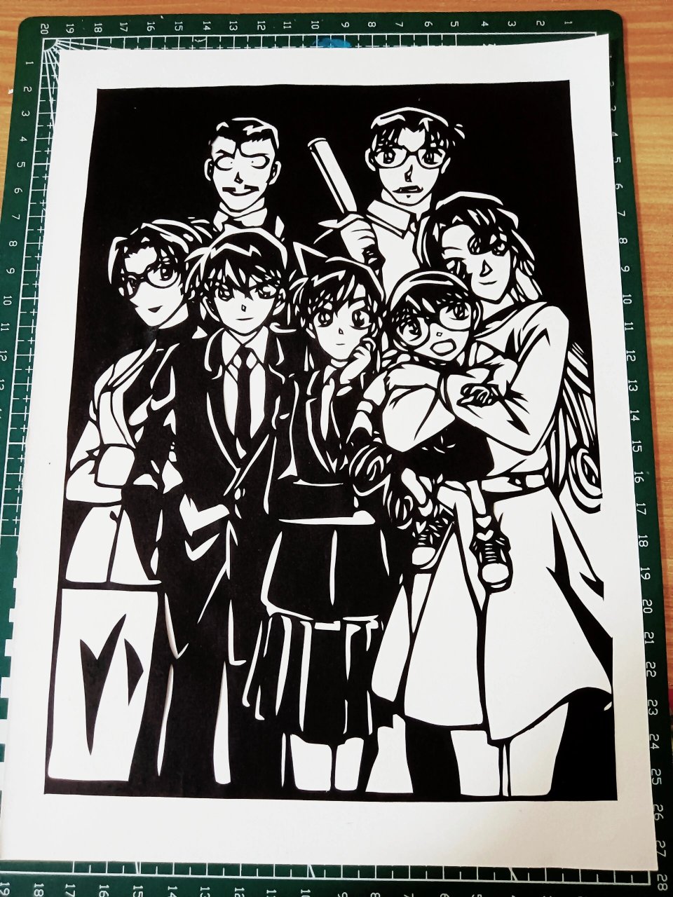 刻纸--名侦探柯南全家福 底稿来自