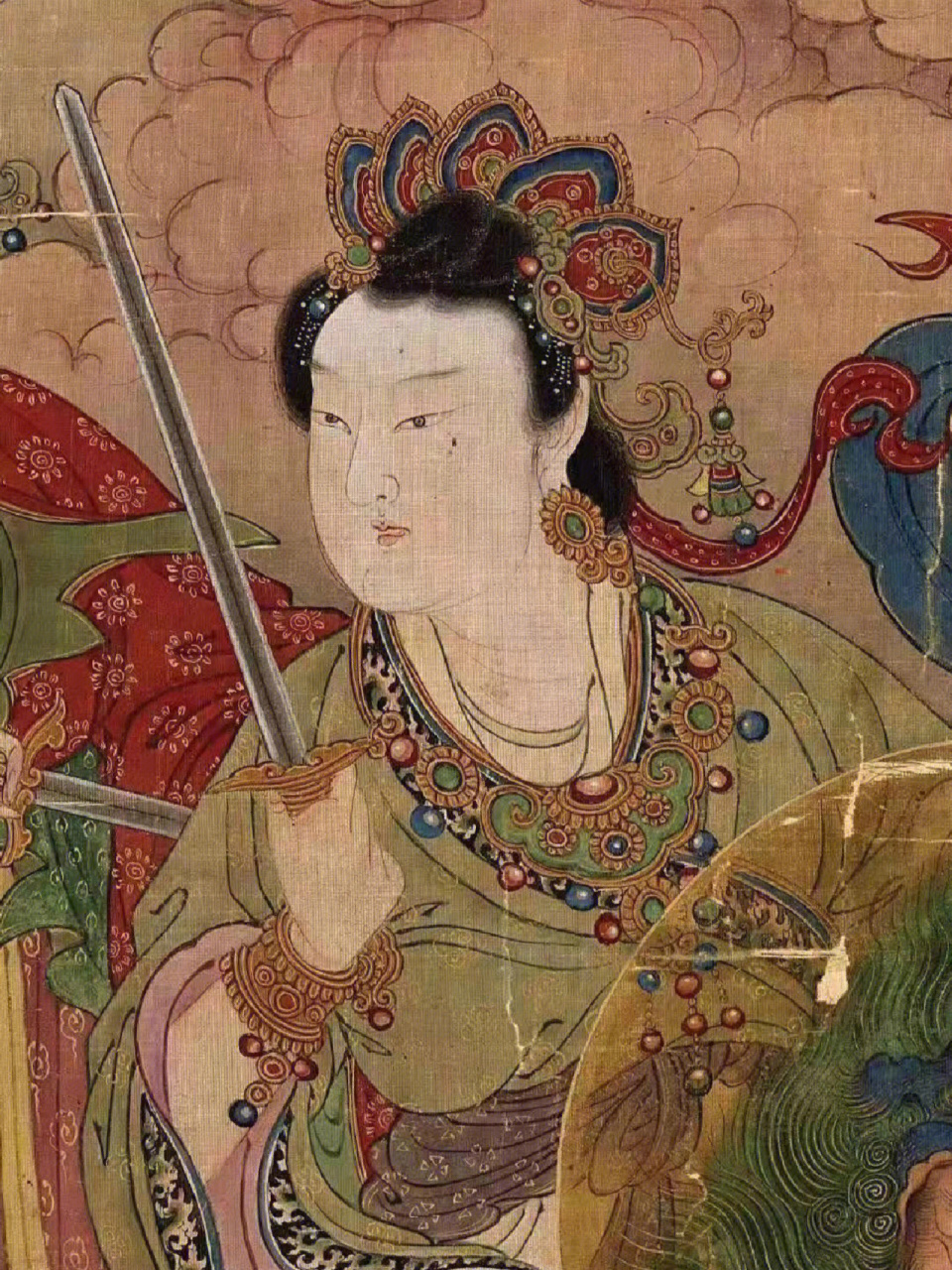 英姿飒爽|罗刹女 明代宫廷水陆佛画,《天龙八部罗叉女众》,美国