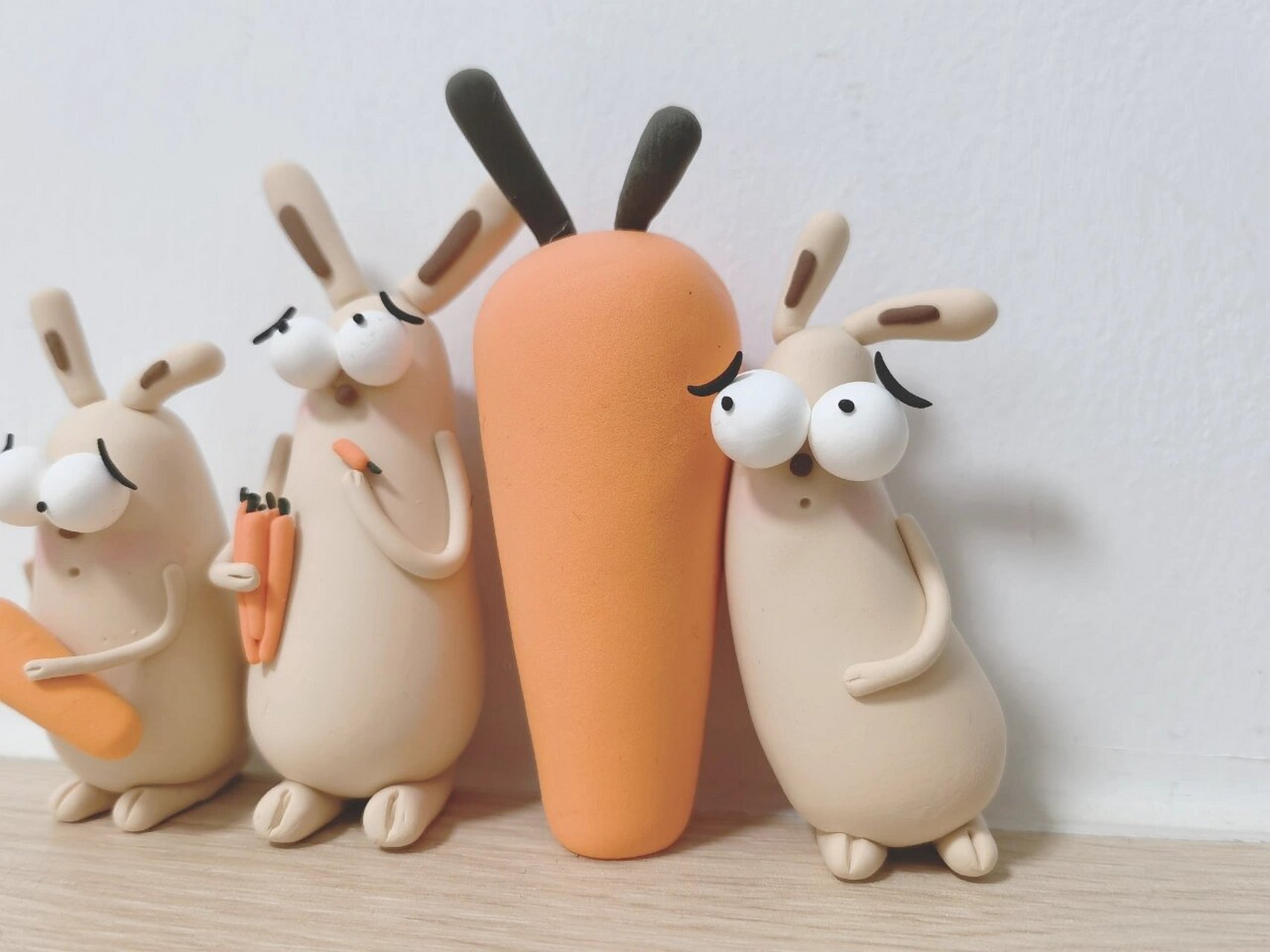 超轻粘土兔子|救命,它们也太可爱了!