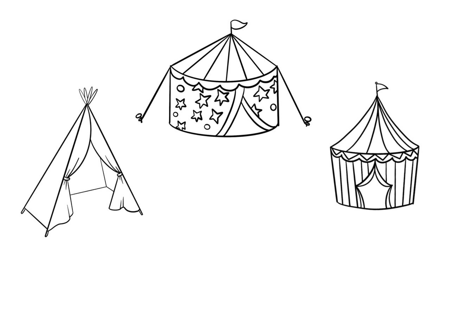 《露营地》儿童创意画帐篷参考素材 可用于绘画参考或ppt制作 自取