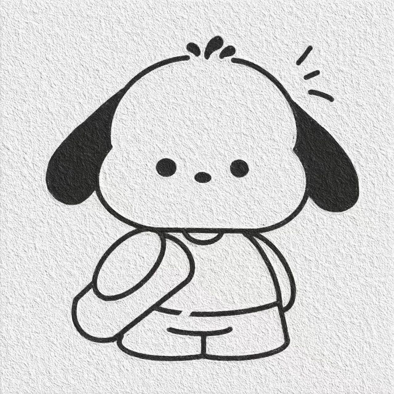 简笔画教程 这个版本的帕恰狗也太可爱了吧,简直萌化我的心