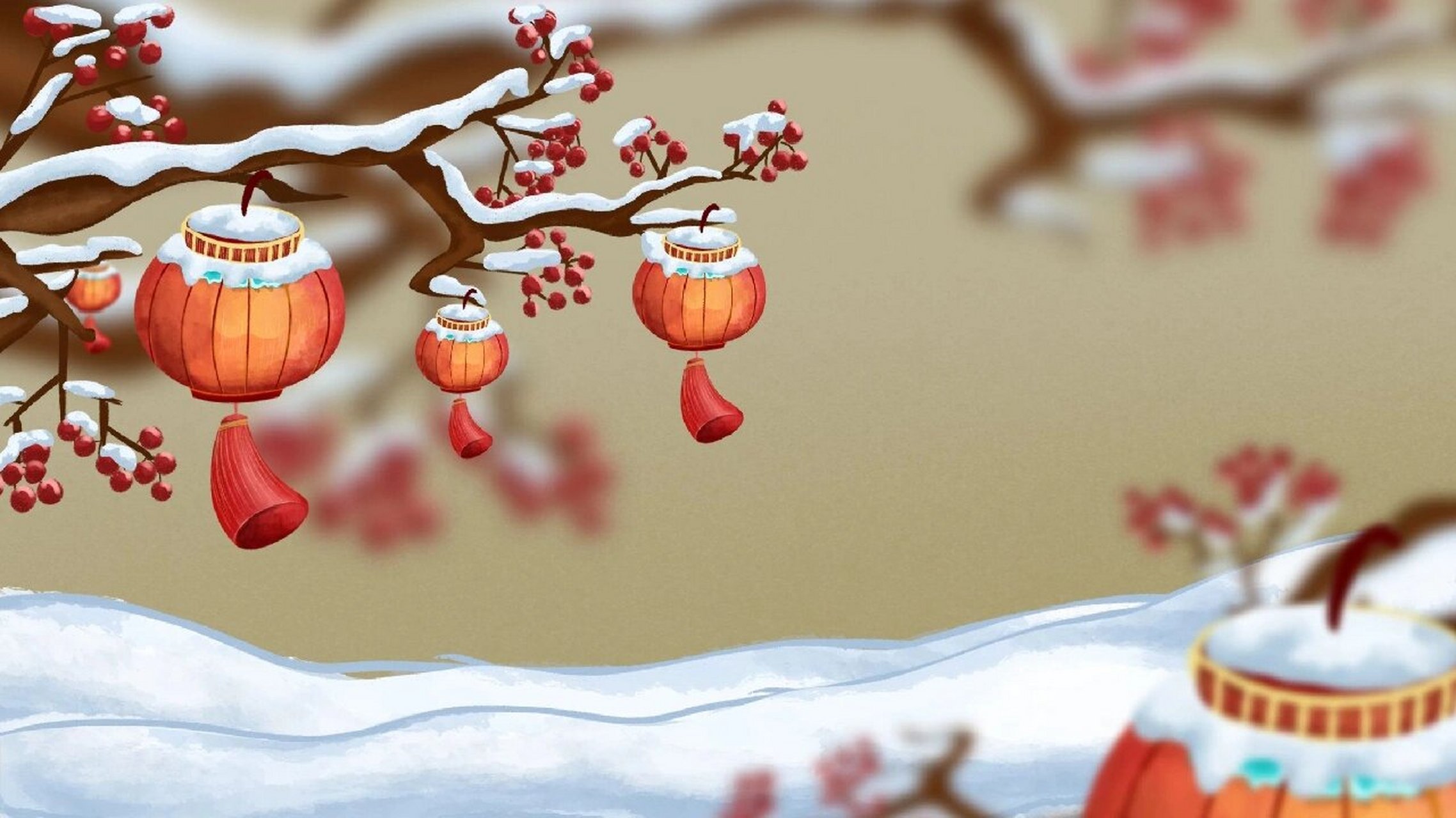 大气唯美中国风大雪节气横屏展板|背景图 90哈喽,各位宝子好 99我