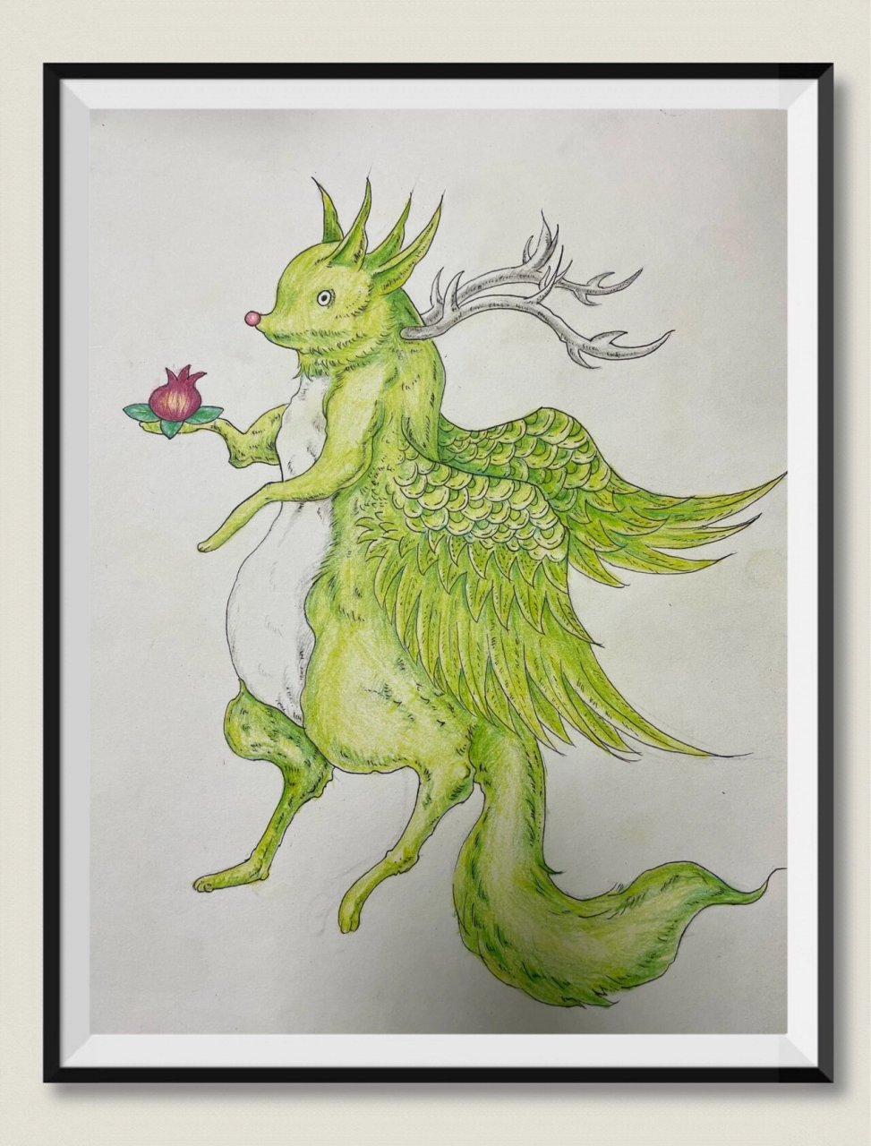 山海经——寓鸟 彩铅画