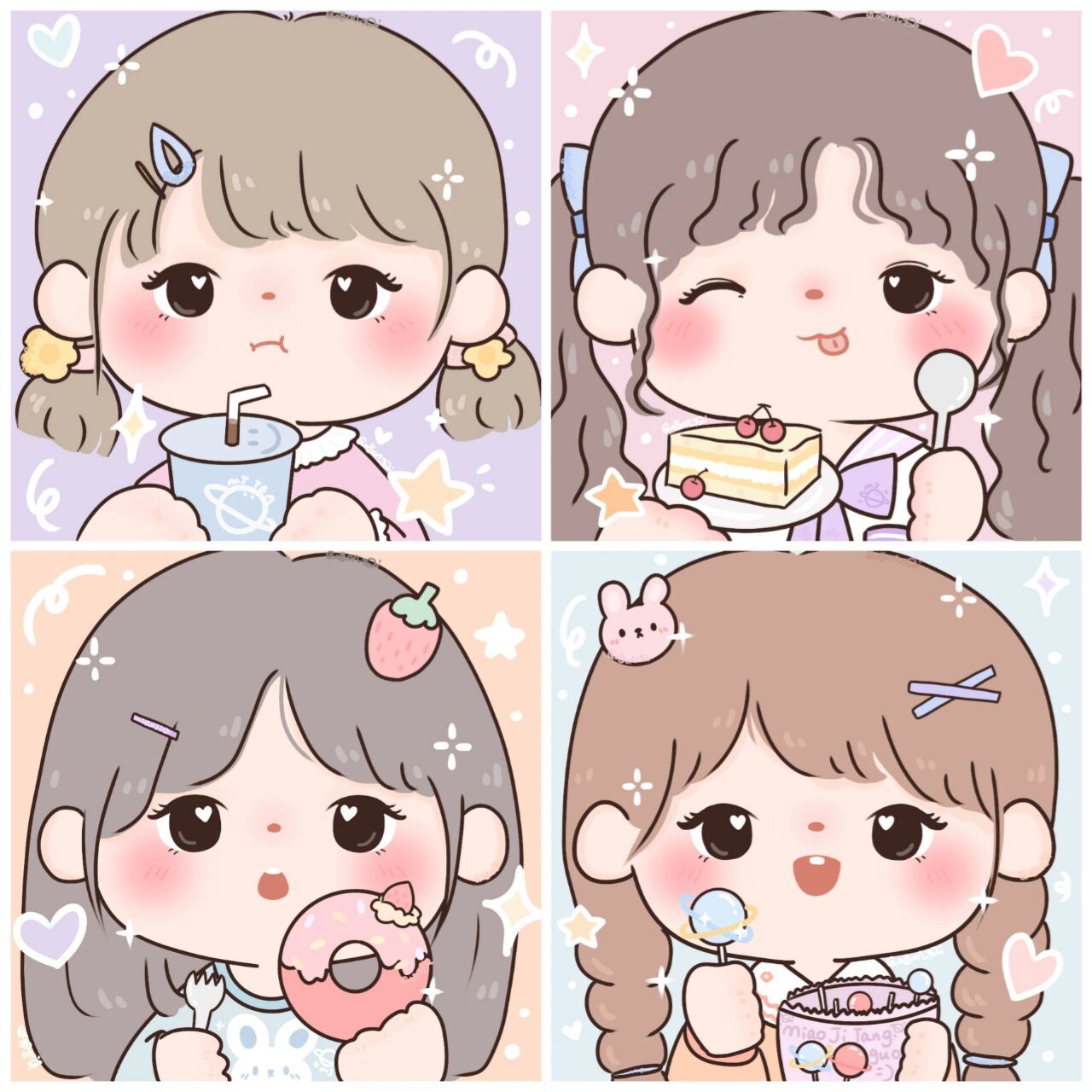 吃货甜妹头像 90一直吃甜品就会变成甜妹喔 93快和爱吃甜品的姐妹