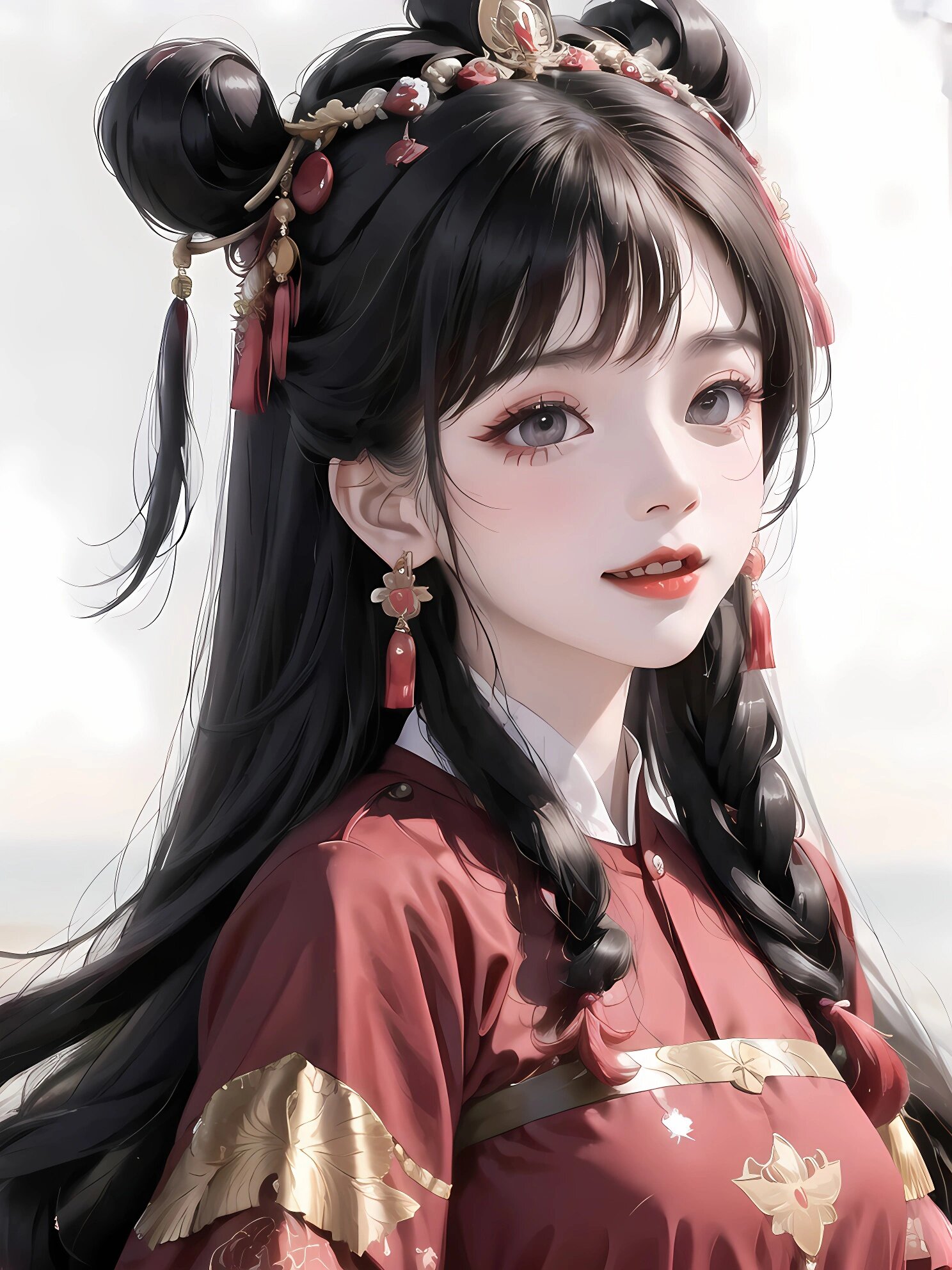 红衣素手,莞尔娇羞‖壁纸头像‖古风头像